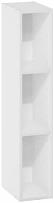 Furinno Fulda 3 Tier Space Saving Bookcase, 15 cm Wide, White - Image 6