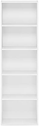 Furinno Luder Open Bookcase, 5 Levels, White - Image 8