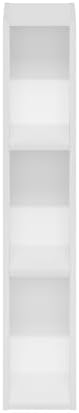 Furinno Fulda 3 Tier Space Saving Bookcase, 15 cm Wide, White - Image 7