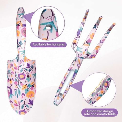 Velway 5 Piece Gardening Tool Set, Mom Gift with Bag and Gloves, Floral Print Gardening Tools, Ideal Garden Gift, Gift for Women, Day - Image 3