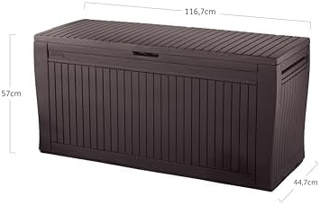 Keter Comfy – Outdoor Storage Chest, Capacity 270 L, Resin, Brown, Garden and Terrace, 44.7 x 116.5 x 57 cm - Image 4