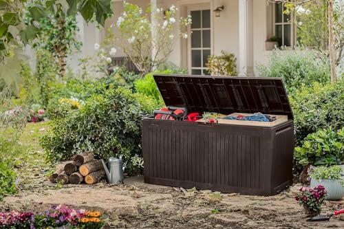 Keter Comfy – Outdoor Storage Chest, Capacity 270 L, Resin, Brown, Garden and Terrace, 44.7 x 116.5 x 57 cm - Image 10