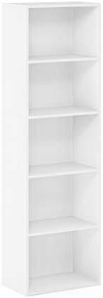 Furinno Luder Open Bookcase, 5 Levels, White - Image 6