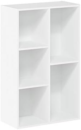 Furinno Luder Open Bookcase, 5 Cube, White - Image 7