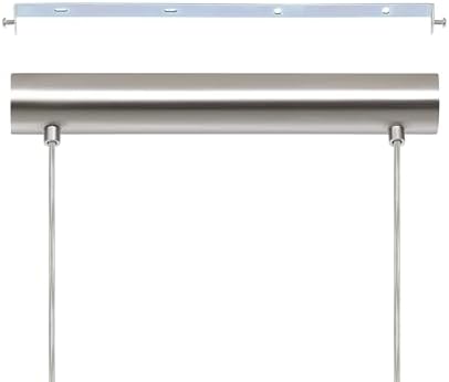 EGLO Lámpara colgante PASTERI, lámpara de suspensión textil con 2 bombillas, lámpara suspendida ovalada de acero y tela, color níquel mate, gris, casquillo E27, L 75 cm - Image 6