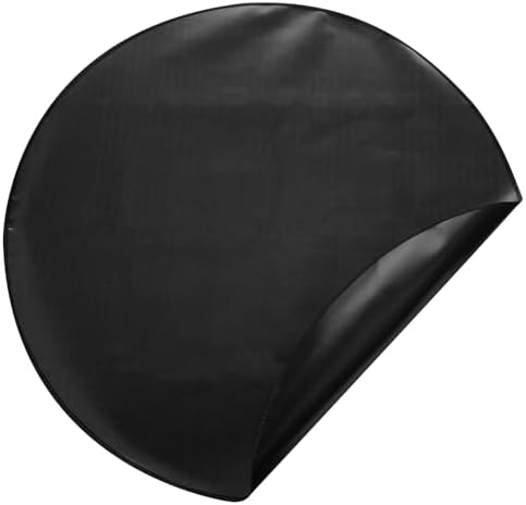 sourcing map Tapete redondo de 39 pulgadas, 2 capas de silicona ignífugo, portátil, reutilizable, impermeable, accesorios para parrilla al aire libre, barbacoa, patio, terraza, hierba, color negro - Image 2