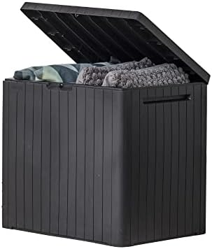 Keter City 30 Gallon Resin Box for Patio Furniture, Pool Accessories and Storage for Outdoor Toys, Dark Gray - Image 2