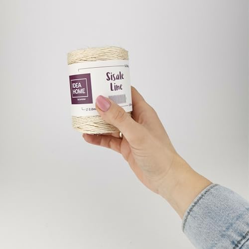 IDEA HOME Natural Sisal Rope Jute Rope for Home Garden DIY Scratching Rope Cat Accessory Brown 2 mm 135 m 0.25 kg - Image 7