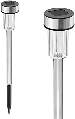 GloBrite 10 Pack Solar Garden Lights Outdoor, Waterproof Stainless Steel Solar LED Lights with Stake for Pathway, Driveway, Yard, Walkway, Lawn, Yard and Yard Decor - Image 9
