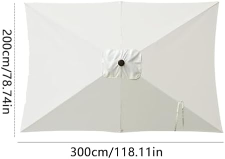 Replacement Cover for Parasol, Rectangular Parasol 2 x 3 Metres with Side Arm | Garden Accessories as Waterproof Cover for Swimming Pool Terrace and Table - Image 6