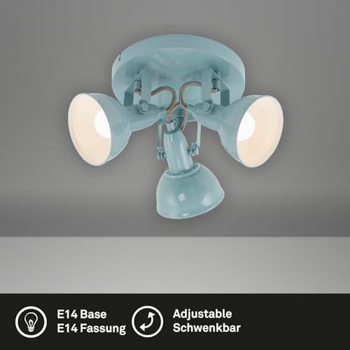 BRILONER - Ceiling Light, 3 Bulbs, Round, Classic Living Room Lighting, E14, Max. 40 W, 21 x 21 x 15.5 cm, Grey, Living Room Ceiling Lamp, Bedroom Ceiling Lamp - Image 3