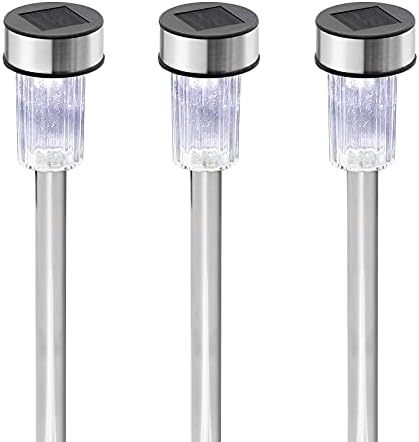 GloBrite 10 Pack Solar Garden Lights Outdoor, Waterproof Stainless Steel Solar LED Lights with Stake for Pathway, Driveway, Yard, Walkway, Lawn, Yard and Yard Decor - Image 10