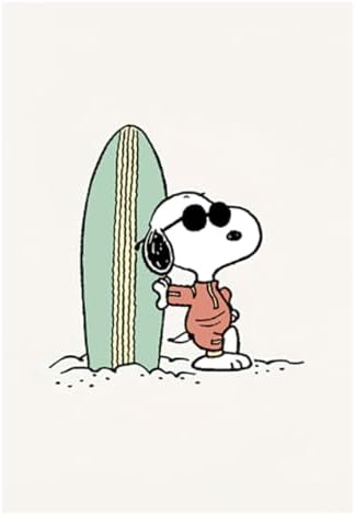 Set of 6 Wooden Paintings, Living Room Decoration, Modern, Bedroom, Bedroom, Children's Room, Drawings, Plush Toys, Snoopy with Metal Hangers, (29 x 20 cm Each Picture) - Image 8