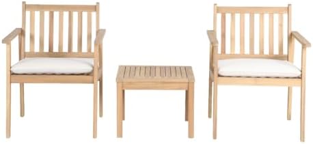 BAÏTA - 2 seater Rio garden lounge in FSC bleached Acacia Wood with raw cushions, Banquet set, armchairs and coffee table Outdoor Furniture - Image 4