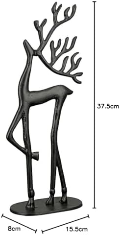 Casablanca – Decorative Figurine (Aluminium, 37.5 cm) with Reindeer Design, Black - Image 4