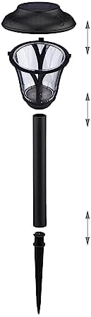 Relaxdays Pack of 10 LED Solar Lights, Outdoor Lanterns with Stake, 39 x 11 cm, Modern Garden Lighting, Black, 39 x 11 x 11 cm - Image 7