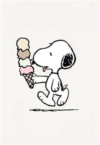 Set of 6 Wooden Paintings, Living Room Decoration, Modern, Bedroom, Bedroom, Children's Room, Drawings, Plush Toys, Snoopy with Metal Hangers, (29 x 20 cm Each Picture) - Image 9