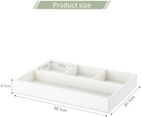 GORESE Valet Tray Leather Drawer Office Desk Storage Box Bedside Storage Tray Empty Organizer Pencil Holder for Keys - Image 7