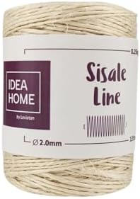 IDEA HOME Natural Sisal Rope Jute Rope for Home Garden DIY Scratching Rope Cat Accessory Brown 2 mm 135 m 0.25 kg - Image 2