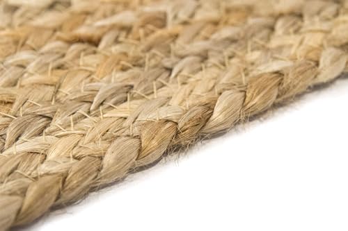 HAMID Alfombra Yute Alhambra Color Natural - Alfombra 100% Fibra de Yute, Trenzado a Mano, Alfombras de Salón, Comedor, Dormitorio, Pasillos, Color Natural (60x110cm) - Image 6