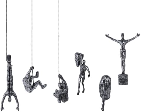 6 Piece Climber Sculpture, Modern Decorative Wall Art for Male Wall, Unique Rust Climber Art, Male Statue Decorative for Home, Hanging Decor for Home - Image 2