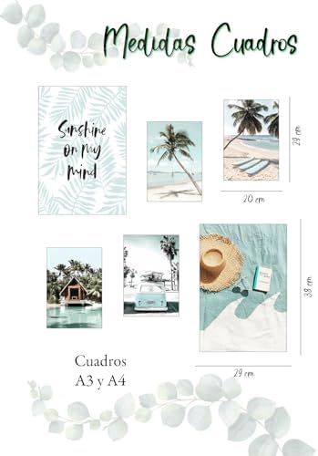 Set of 6 Wooden Base Paintings, Living Room Decoration, Modern, Bedroom, Room, Landscape, Beach, Nature with Metal Hangers, (29 x 20 cm Each Frame) - Image 4