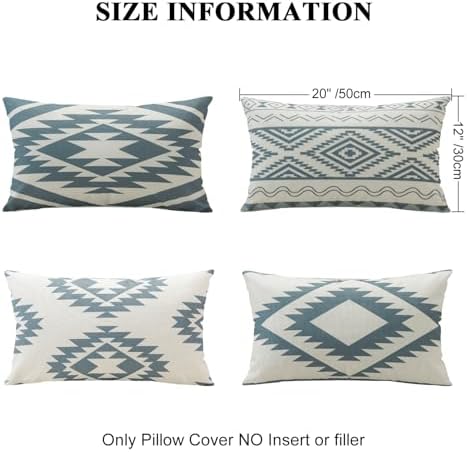 Artscope Set of 4 Waterproof Geometry Cushion Cover, Outdoor Bohemian Pillow Case for Patio Balcony Garden Sofa Office Home Decorative 30 x 50 cm Geometry80-Grey - Image 6