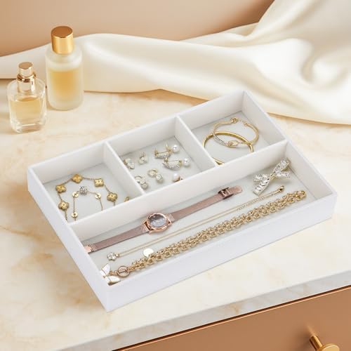 GORESE Valet Tray Leather Drawer Office Desk Storage Box Bedside Storage Tray Empty Organizer Pencil Holder for Keys - Image 6