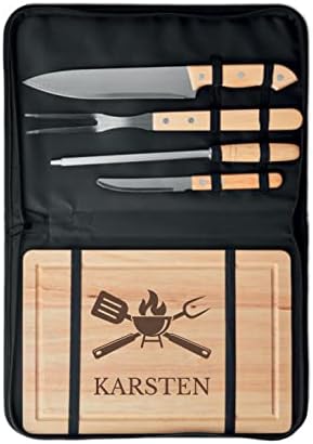 Personalised 4 Piece Stainless Steel BBQ Grill Set - Gifts for Men - Engraved Wooden Board - Great Barbecue Accessory - Gift for Grilling Lovers - Image 8
