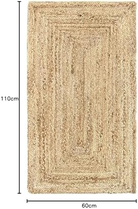 HAMID Alfombra Yute Alhambra Color Natural - Alfombra 100% Fibra de Yute, Trenzado a Mano, Alfombras de Salón, Comedor, Dormitorio, Pasillos, Color Natural (60x110cm) - Image 4