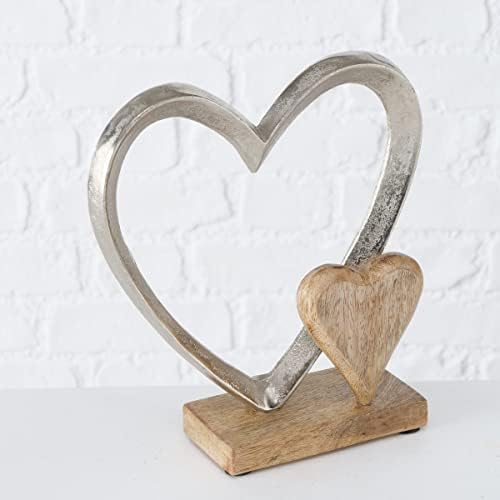 Boltze Carolyn 2002881 Decorative Heart Figurine (Wood, for Decoration, Gift Idea for Birthdays + Weddings, Heart Figurine, 18 x 7.5 x 22 cm, Table Decoration) - Image 5