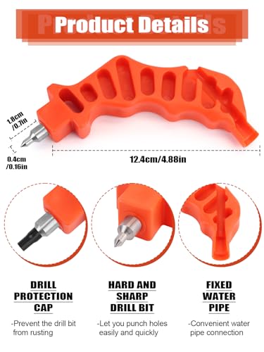 Kalolary Drip Irrigation Hole Drilling Machine, Hole Drilling Tool, Lawn and Garden Irrigation Pipe Drilling Machine for 16/20/25/32mm PE Pipe (Orange) - Image 4