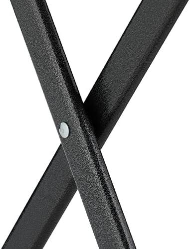 Relaxdays Balcony Furniture Set, Table and 2 Garden Chairs, Foldable, Wood Effect, Steel and Plastic, Black, 74 x 61 x 61 cm - Image 8