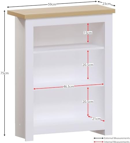 Vida Designs Arlington Modern 3 Tier Bookcase Display Shelves Storage Shelves MDF Furniture White - Image 4