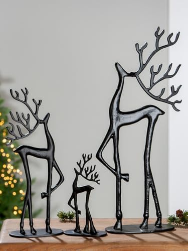 Casablanca – Decorative Figurine (Aluminium, 37.5 cm) with Reindeer Design, Black - Image 2