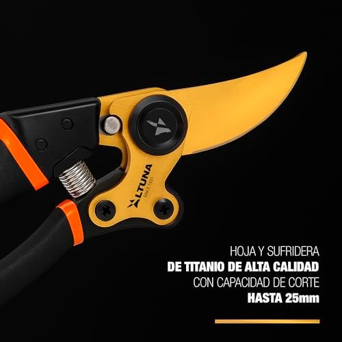 Altuna TR15 Titanium Pruning Shears - Professional Garden Shears with SK5 Blade - Precise Bypass Cutting - Non-Slip Metal Handle - Ergonomic Design - Ideal for Gift - Box Included - Image 3