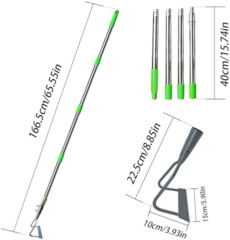 Herramienta de jardín de acero inoxidable con postes ajustables, pala profesional de eliminación de malas hierbas para jardinería al aire libre, herramienta de jardín multifuncional - Image 8