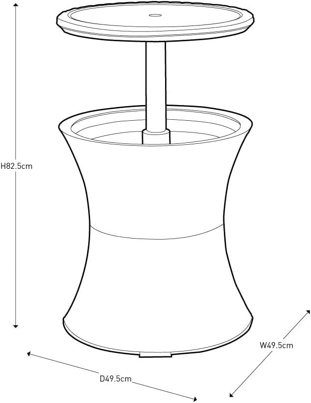 Keter Cool Bar, Refrigerator Table for Outdoor and Garden, Rattan, Cream Colour, Capacity 30 L, 45 Cans - Image 6