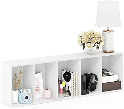 Furinno Luder Open Bookcase, 5 Levels, White - Image 5