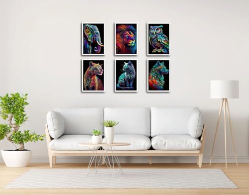 Set of 6 A3 Decorative Wall Sheets for Pictures Living Room Decoration, Modern, Bedrooms, Rooms, Without Frame, Nature and Animals (41 x 29.7 cm) - Image 3