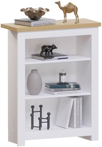 Vida Designs Arlington Modern 3 Tier Bookcase Display Shelves Storage Shelves MDF Furniture White - Image 2