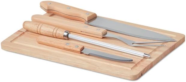 Personalised 4 Piece Stainless Steel BBQ Grill Set - Gifts for Men - Engraved Wooden Board - Great Barbecue Accessory - Gift for Grilling Lovers - Image 5