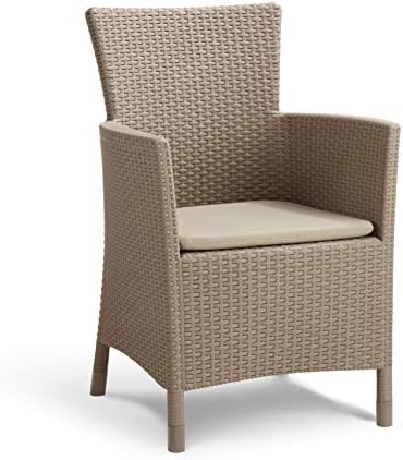 Keter Iowa 247855 Cappuccino Garden Furniture Set with Sand Cushions, Cappuccino Colour - Image 3