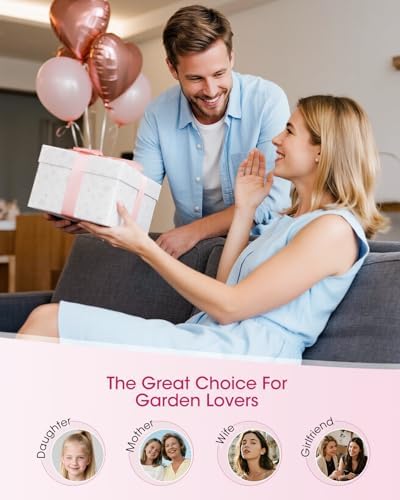 MYMULIKE Garden Tools for Women, 26 Pcs Floral Style Gardening Tool Set, Gardening Gift Kit with Gloves, Storage Bag, Garden Accessories - Image 9