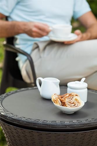 Keter Cool Bar, Refrigerator Table for Outdoor and Garden, Rattan, Cream Colour, Capacity 30 L, 45 Cans - Image 11