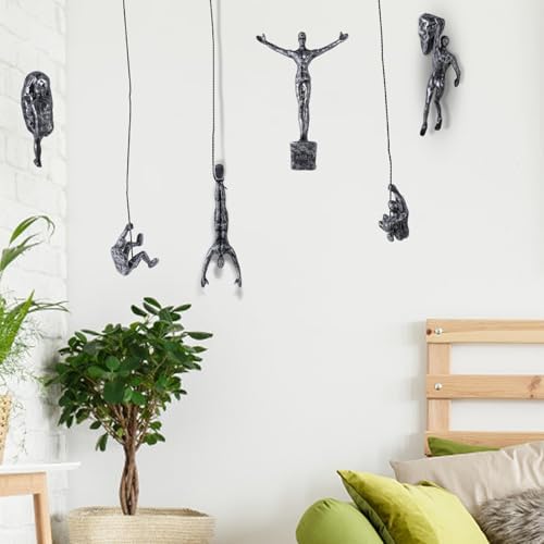 6 Piece Climber Sculpture, Modern Decorative Wall Art for Male Wall, Unique Rust Climber Art, Male Statue Decorative for Home, Hanging Decor for Home - Image 8