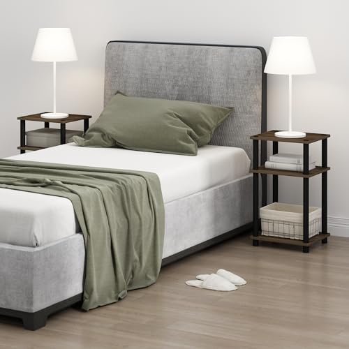 Furinno Just-3-Tier Turn-N-Tube Side Table, 1-Pack, Columbia Walnut/Black - Image 9