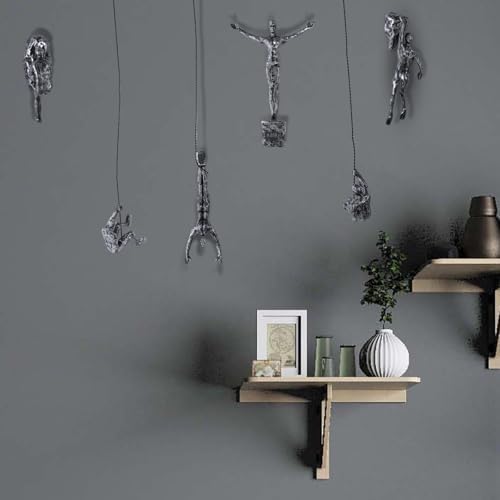 6 Piece Climber Sculpture, Modern Decorative Wall Art for Male Wall, Unique Rust Climber Art, Male Statue Decorative for Home, Hanging Decor for Home - Image 9