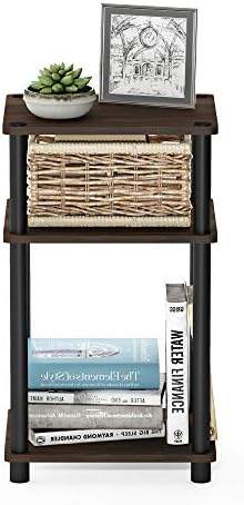 Furinno Just-3-Tier Turn-N-Tube Side Table, 1-Pack, Columbia Walnut/Black - Image 5