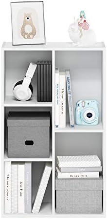 Furinno Luder Open Bookcase, 5 Cube, White - Image 6